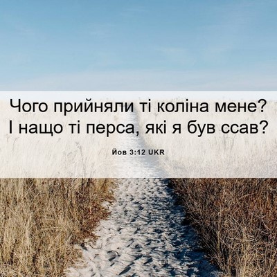 Picture 06 - Йов 3:12 UKR - Чого прийняли ті коліна - Bible Verse Picture