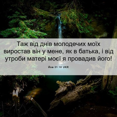 Picture 06 - Йов 31:18 UKR - Таж від днів молодечих - Bible Verse Picture