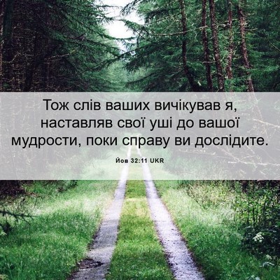 Picture 06 - Йов 32:11 UKR - Тож слів ваших вичікував я, - Bible Verse Picture