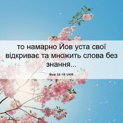 Picture 06 - Йов 35:16 UKR - то намарно Йов уста свої - Bible Verse Picture