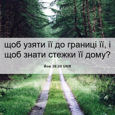 Picture 06 - Йов 38:20 UKR - щоб узяти її до границі її, - Bible Verse Picture