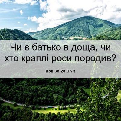 Picture 06 - Йов 38:28 UKR - Чи є батько в доща, чи хто - Bible Verse Picture