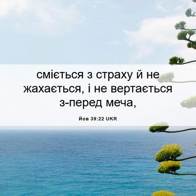 Picture 06 - Йов 39:22 UKR - сміється з страху й не - Bible Verse Picture