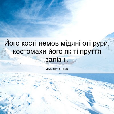 Picture 06 - Йов 40:18 UKR - Його кості немов мідяні - Bible Verse Picture