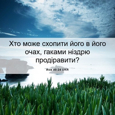 Picture 06 - Йов 40:24 UKR - Хто може схопити його в - Bible Verse Picture