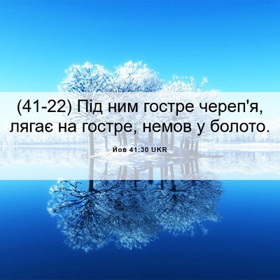 Picture 06 - Йов 41:30 UKR - (41-22) Під ним гостре череп'я, - Bible Verse Picture
