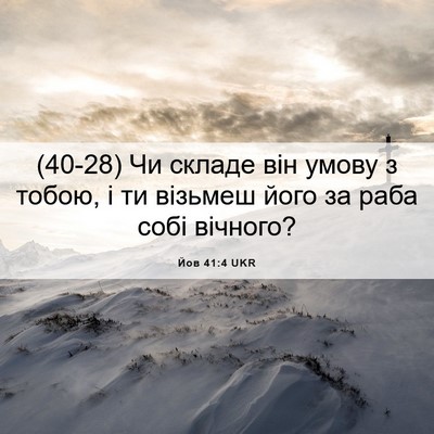 Picture 06 - Йов 41:4 UKR - (40-28) Чи складе він умову з - Bible Verse Picture