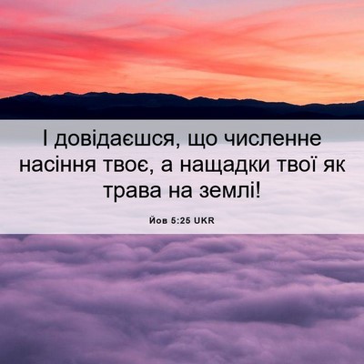 Picture 06 - Йов 5:25 UKR - І довідаєшся, що численне - Bible Verse Picture