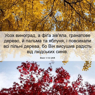 Picture 06 - Йоїл 1:12 UKR - Усох виноград, а фіґа - Bible Verse Picture
