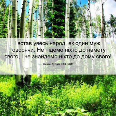 Picture 06 - Книга Суддів 20:8 UKR - І встав увесь народ, як - Bible Verse Picture