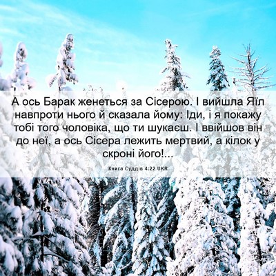 Picture 06 - Книга Суддів 4:22 UKR - А ось Барак женеться за - Bible Verse Picture