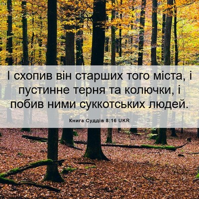 Picture 06 - Книга Суддів 8:16 UKR - І схопив він старших того - Bible Verse Picture
