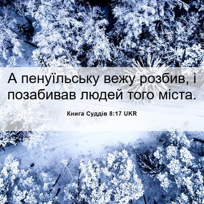 Picture 06 - Книга Суддів 8:17 UKR - А пенуїльську вежу розбив, - Bible Verse Picture