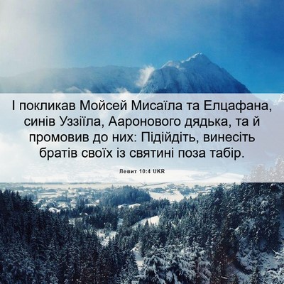 Picture 06 - Левит 10:4 UKR - І покликав Мойсей Мисаїла - Bible Verse Picture
