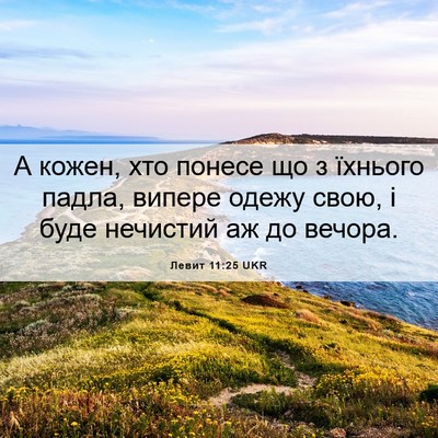 Picture 06 - Левит 11:25 UKR - А кожен, хто понесе що з - Bible Verse Picture