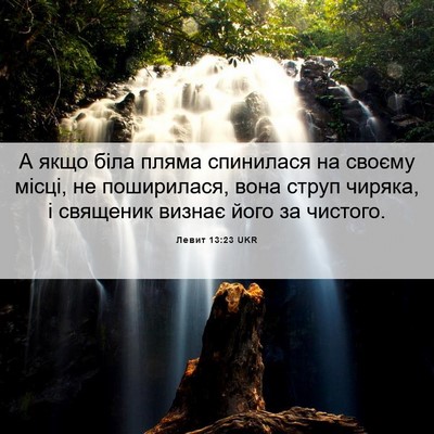 Picture 06 - Левит 13:23 UKR - А якщо біла пляма - Bible Verse Picture