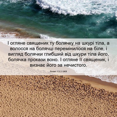 Picture 06 - Левит 13:3 UKR - І огляне священик ту - Bible Verse Picture