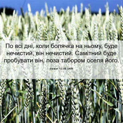 Picture 06 - Левит 13:46 UKR - По всі дні, коли болячка на - Bible Verse Picture