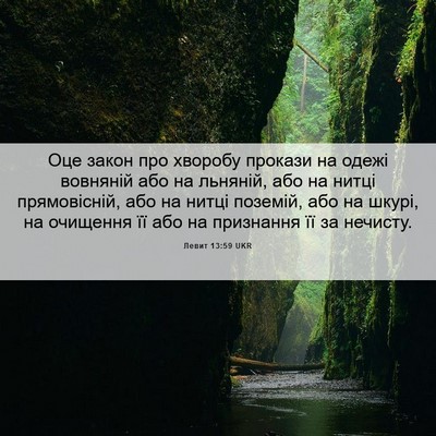 Picture 06 - Левит 13:59 UKR - Оце закон про хворобу - Bible Verse Picture