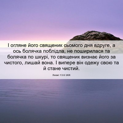 Picture 06 - Левит 13:6 UKR - І огляне його священик - Bible Verse Picture