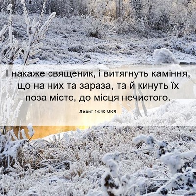 Picture 06 - Левит 14:40 UKR - І накаже священик, і - Bible Verse Picture