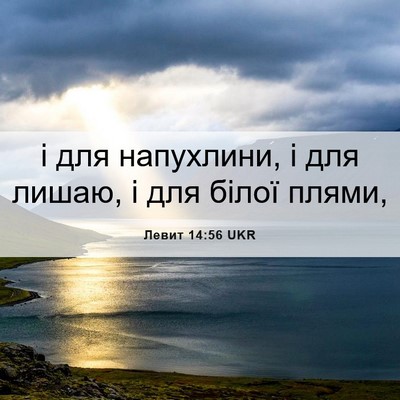 Picture 06 - Левит 14:56 UKR - і для напухлини, і для - Bible Verse Picture