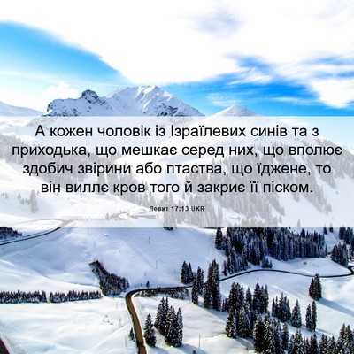 Picture 06 - Левит 17:13 UKR - А кожен чоловік із - Bible Verse Picture