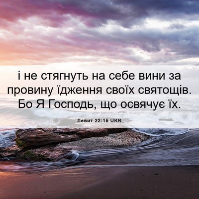 Picture 06 - Левит 22:16 UKR - і не стягнуть на себе вини - Bible Verse Picture