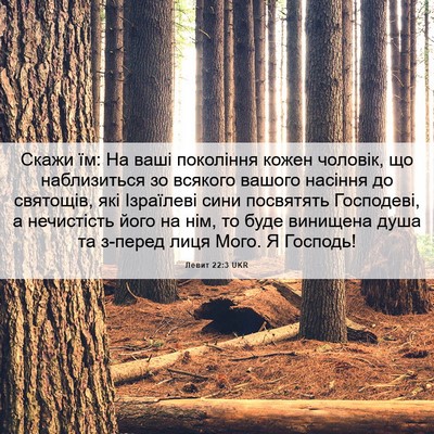 Picture 06 - Левит 22:3 UKR - Скажи їм: На ваші покоління - Bible Verse Picture