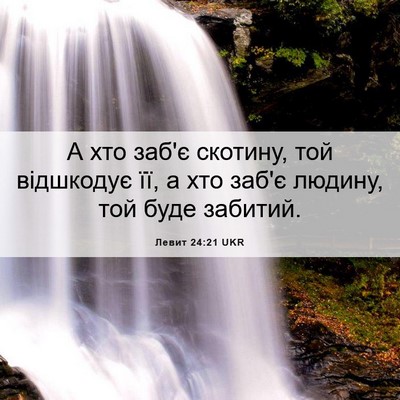 Picture 06 - Левит 24:21 UKR - А хто заб'є скотину, той - Bible Verse Picture
