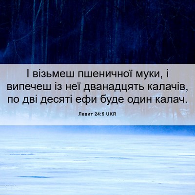 Picture 06 - Левит 24:5 UKR - І візьмеш пшеничної муки, і - Bible Verse Picture