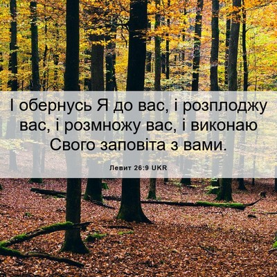 Picture 06 - Левит 26:9 UKR - І обернусь Я до вас, і - Bible Verse Picture