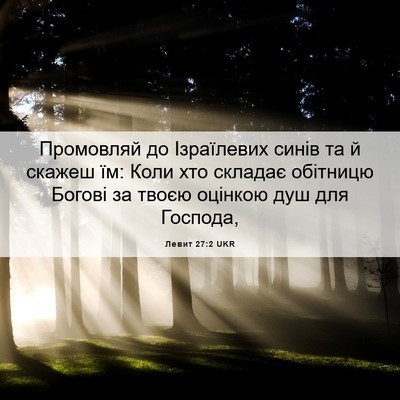 Picture 06 - Левит 27:2 UKR - Промовляй до Ізраїлевих - Bible Verse Picture
