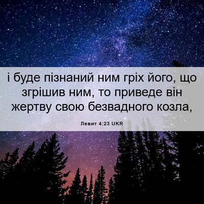 Picture 06 - Левит 4:23 UKR - і буде пізнаний ним гріх - Bible Verse Picture