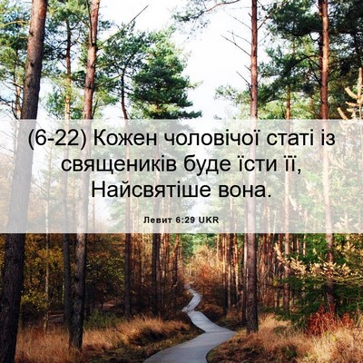 Picture 06 - Левит 6:29 UKR - (6-22) Кожен чоловічої статі - Bible Verse Picture