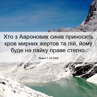 Picture 06 - Левит 7:33 UKR - Хто з Ааронових синів - Bible Verse Picture