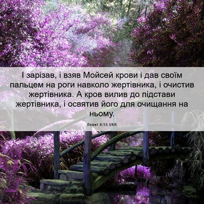 Picture 06 - Левит 8:15 UKR - І зарізав, і взяв Мойсей - Bible Verse Picture