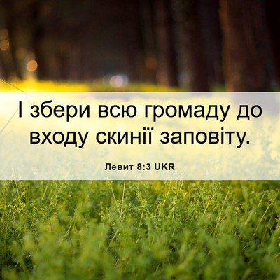 Picture 06 - Левит 8:3 UKR - І збери всю громаду до - Bible Verse Picture