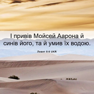 Picture 06 - Левит 8:6 UKR - І привів Мойсей Аарона й - Bible Verse Picture
