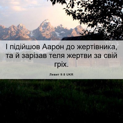 Picture 06 - Левит 9:8 UKR - І підійшов Аарон до - Bible Verse Picture