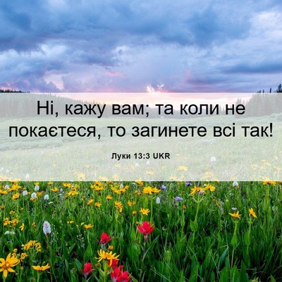 Picture 06 - Луки 13:3 UKR - Ні, кажу вам; та коли не - Bible Verse Picture