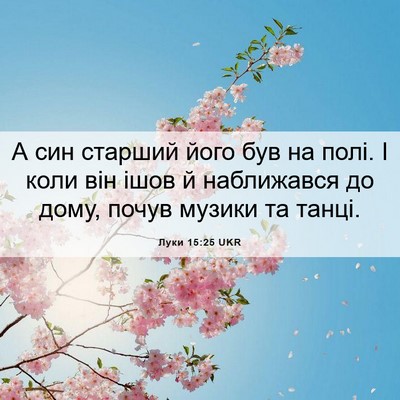 Picture 06 - Луки 15:25 UKR - А син старший його був на - Bible Verse Picture