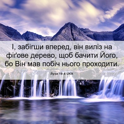 Picture 06 - Луки 19:4 UKR - І, забігши вперед, він - Bible Verse Picture