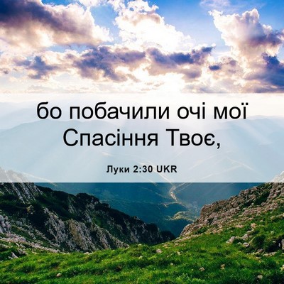 Picture 06 - Луки 2:30 UKR - бо побачили очі мої - Bible Verse Picture