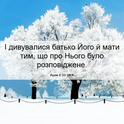 Picture 06 - Луки 2:33 UKR - І дивувалися батько Його й - Bible Verse Picture