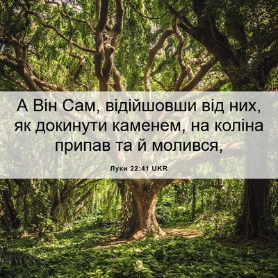 Picture 06 - Луки 22:41 UKR - А Він Сам, відійшовши від - Bible Verse Picture