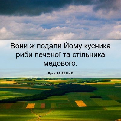Picture 06 - Луки 24:42 UKR - Вони ж подали Йому кусника - Bible Verse Picture
