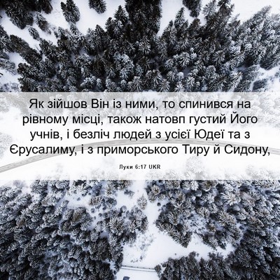 Picture 06 - Луки 6:17 UKR - Як зійшов Він із ними, то - Bible Verse Picture