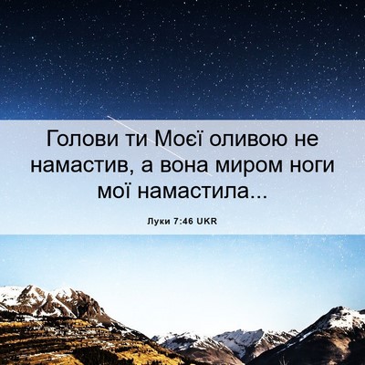 Picture 06 - Луки 7:46 UKR - Голови ти Моєї оливою не - Bible Verse Picture