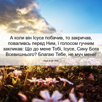 Picture 06 - Луки 8:28 UKR - А коли він Ісуса побачив, - Bible Verse Picture